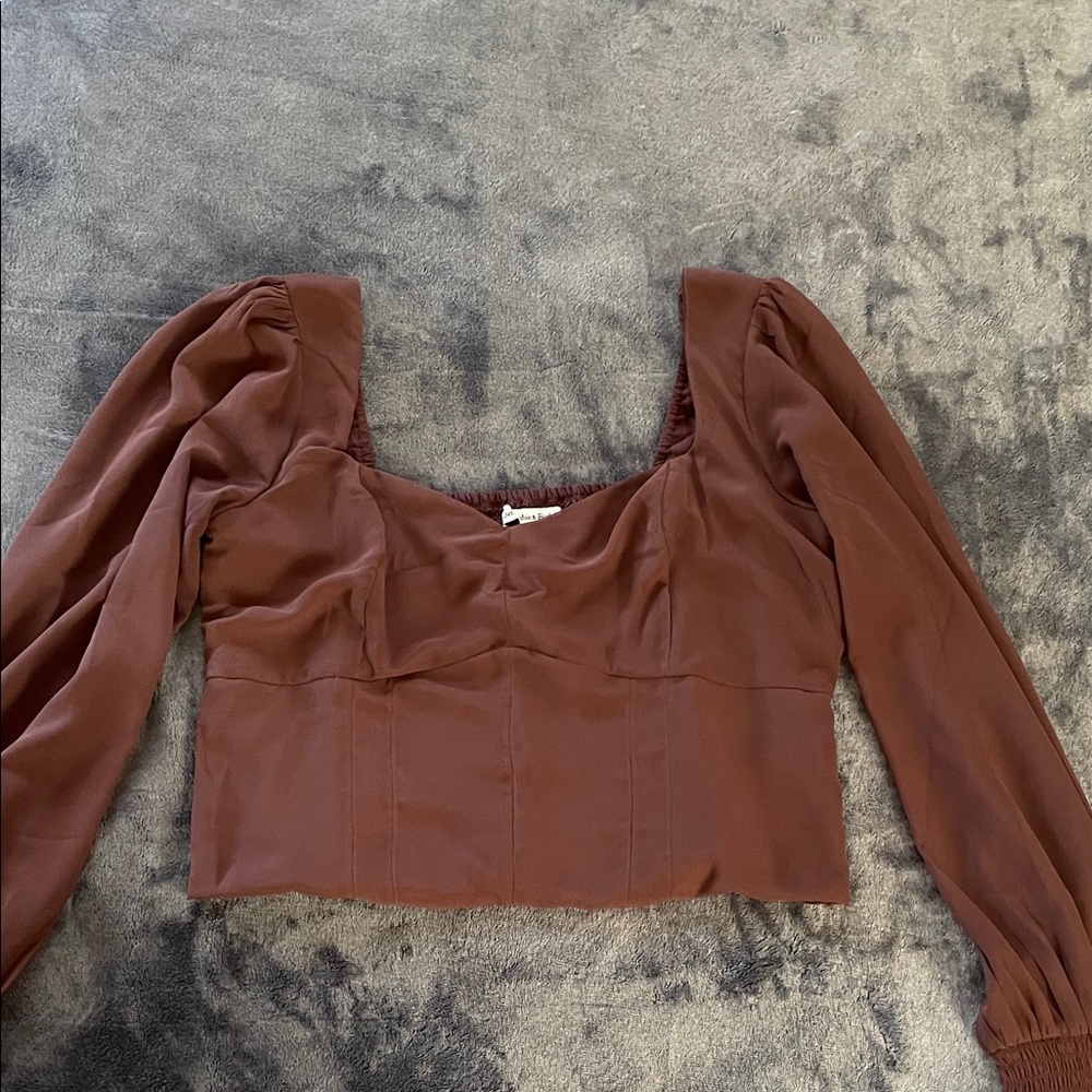 Abercrombie & Fitch Brown Long Sleeve Blouse